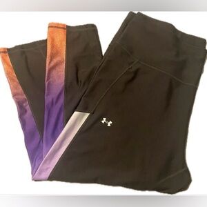 Under Armour Dark Gray Leggings with Orange and Purple Gradient 3XL